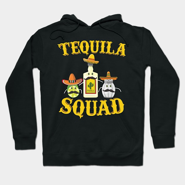 Tequila Squad Drinking Salt Lime Cinco De Mayo Hoodie by BUBLTEES